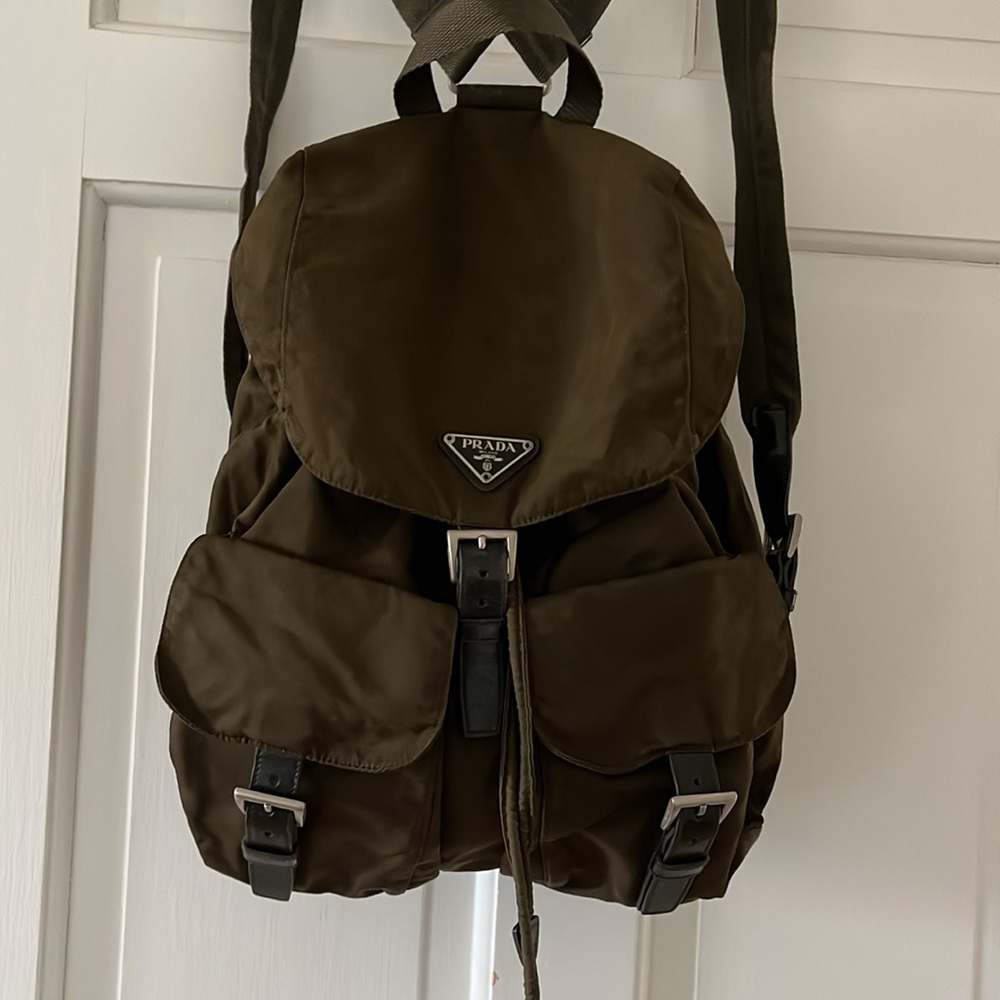 Vintage Prada Tessuto Backpack in Militaire